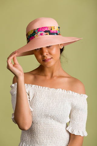 Floral Band Sun Hat (Ocean Breeze)