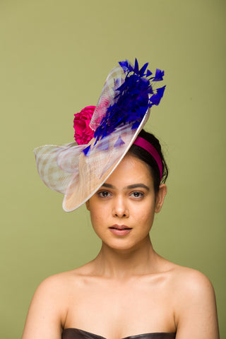 Feather Fascinator With Color Pop (Erica)