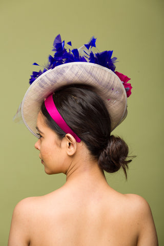 Feather Fascinator With Color Pop (Erica)