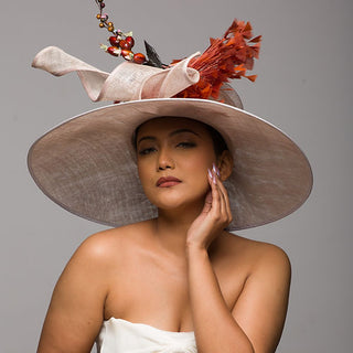 Beige Aurora- Modern take on a classic derby hat