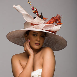 Beige Aurora- Modern take on a classic derby hat
