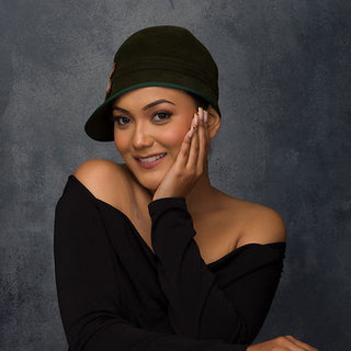 Winter Hat Green Felt Cloche Hat (Flavia)