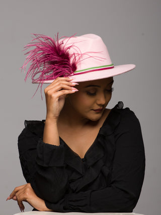 Feather Hat Fedoras Hat for women