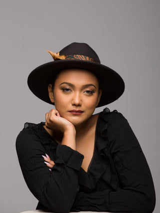 Funeral Hat Black Winter Hat Fall Hat Felt Fur Hat