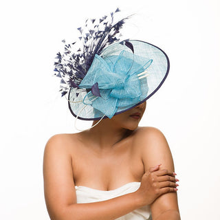 navy fascinator kentucky derby