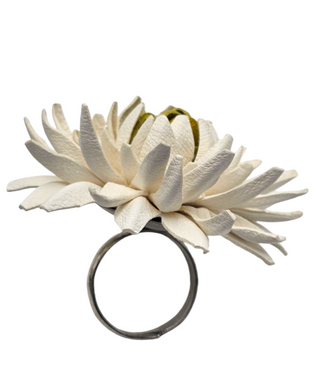 Bijou- Daily Luxe White Leather Ring