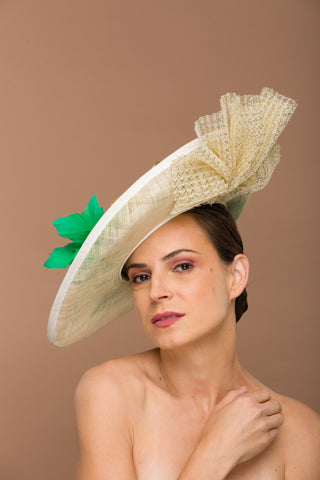 beige fascinator