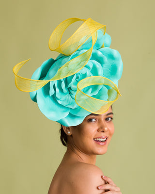blue Derby fascinator for women