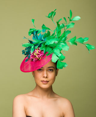 bright pink fascinator