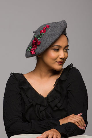 cap beret wool felt