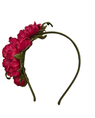 fuschia pink rose headband