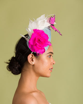 hat for derby floral dress