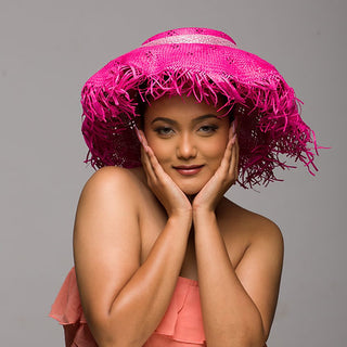 hot pink hat for beach party