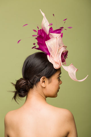 neutral colored fascinator