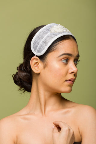 pearl headband bride