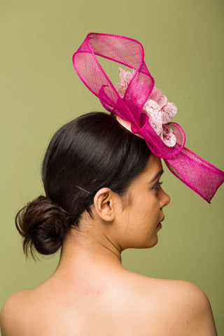 run for roses pink hat fascinator